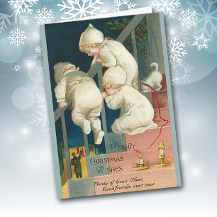 Carte de Noël pour enfants espions vintages