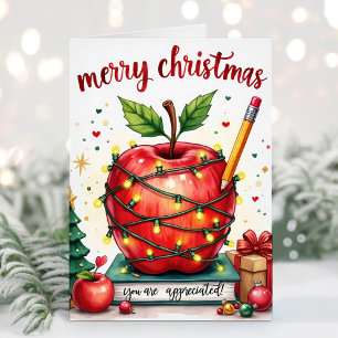 Carte de Noël pour enseignant apprécié