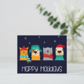 Carte de Noël pour entreprise de pets (Debout devant)