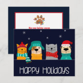 Carte de Noël pour entreprise de pets (Devant / Derrière)