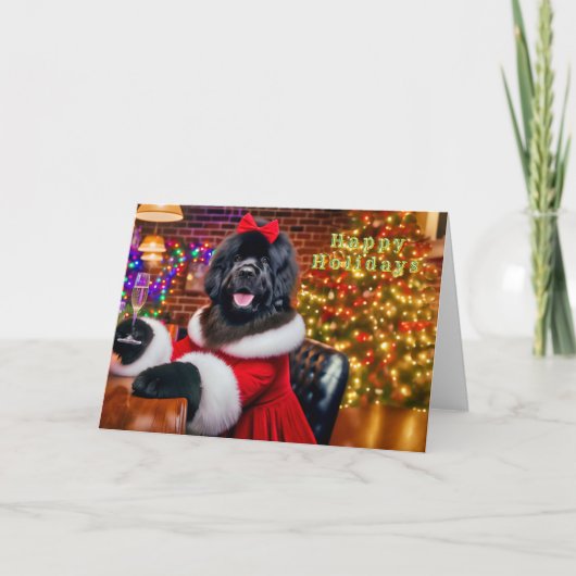 Carte de Noël pour filles de la fête des chiens de (Devant)