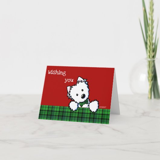 Carte de Noël pour garçon KiniArt Westie (Devant)