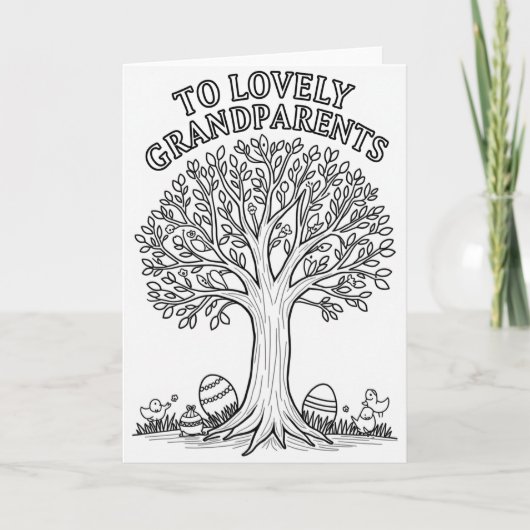 Carte de Noël pour Grands-Parents avec Arbre (Devant)