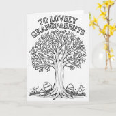 Carte de Noël pour Grands-Parents avec Arbre (Fleur jaune)