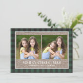 Carte de Noël pour grands-parents plaid vert buffl (Debout devant)