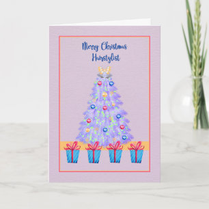 Carte de Noël pour Hairstylist Lavender Tree
