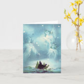 Carte de Noël pour hommes et anges vintages (Fleur jaune)