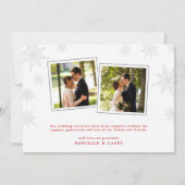 Carte de Noël pour jeunes mariés avec remerciement (Dos)