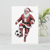 Carte de Noël pour jeunes mariés avec Santa footba (Debout devant)