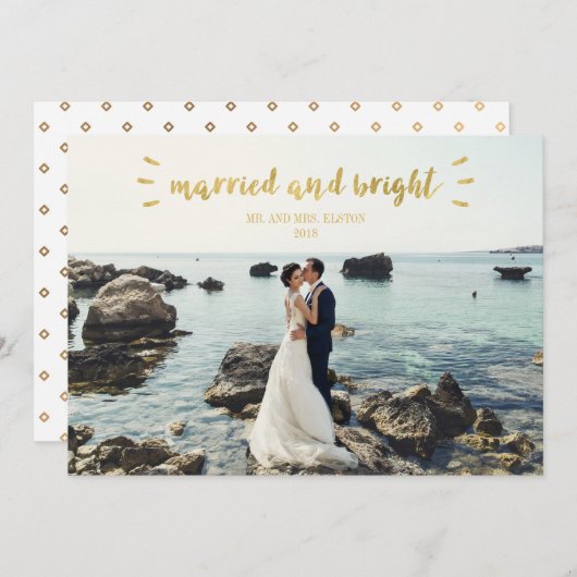 Carte de Noël pour jeunes mariés, mariage, vacance (Devant / Derrière)