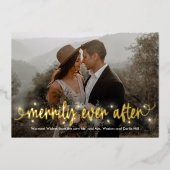 Carte de Noël pour jeunes mariés Merrily Lit Real  (Recto)