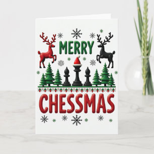 Carte de Noël pour joueur d'échecs Cadeau
