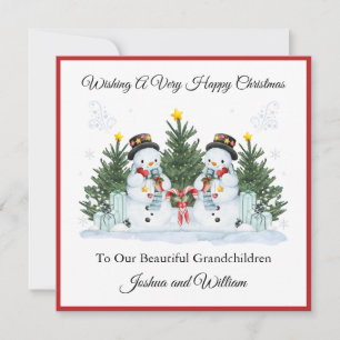 Carte de Noël pour jumeaux garçons premier deuxièm