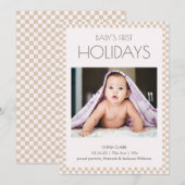 Carte de Noël pour la première fête de bébé (Devant / Derrière)