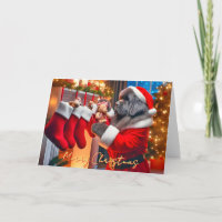 Carte de Noël pour le chien de Terre-Neuve