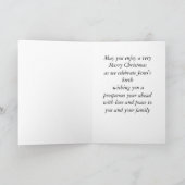 Carte de Noël pour le Pasteur avec un arbre devant (Intérieur)