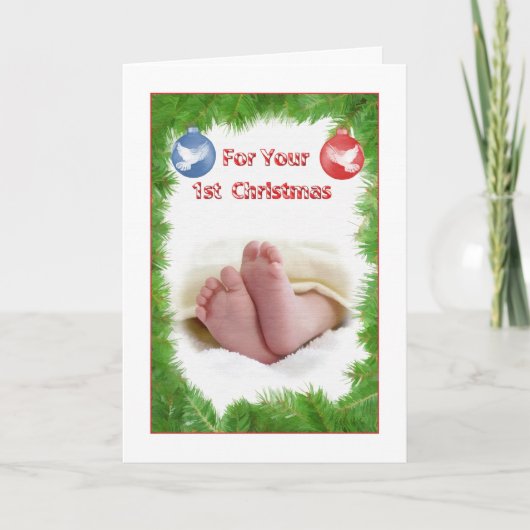 Carte de Noël pour le premier Noël de bébé (Devant)