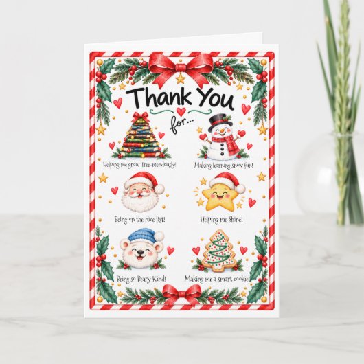 Carte de Noël pour l'enseignant (Devant)