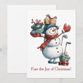 Carte de Noël pour les amateurs de golf – Création (Devant / Derrière)