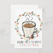 Carte de Noël pour les amateurs de thé (Devant / Derrière)