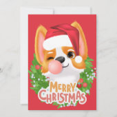 Carte de Noël pour les amoureux des chiens : Corgi (Devant)