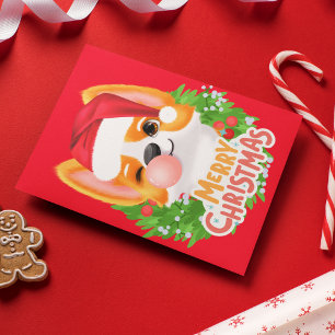 Carte de Noël pour les amoureux des chiens : Corgi