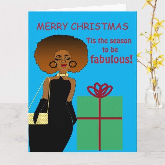 Carte de Noël pour les femmes africaines américain (Fleur jaune)