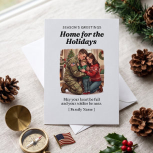 Carte de Noël pour les militaires rentrant à la ma