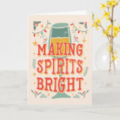 Carte de Noël pour les spiritueux (Fleur jaune)