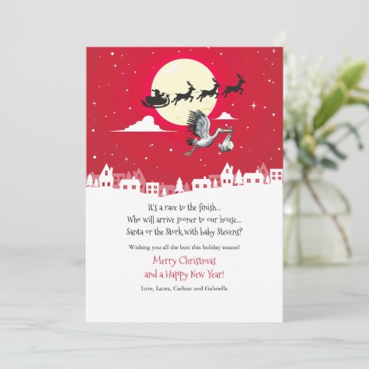 Carte de Noël pour les vacances de grossesse (Debout devant)