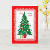 Carte de Noël pour maman avec arbre (Fleur jaune)