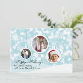 Carte de Noël pour ornements photo et flocons de n (Debout devant)