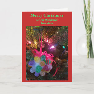 Carte de Noël pour petit-fils Bonbons Chutes