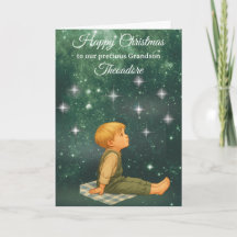 Carte de Noël pour petit-fils – Nuit étoilée 