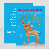 Carte de Noël pour petite-fille (Devant / Derrière)