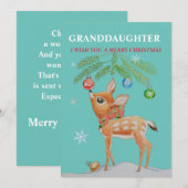 Carte de Noël pour petite-fille (Devant / Derrière)