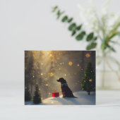 Carte de Noël pour un chien léger d'hiver (Debout devant)