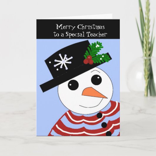 Carte de Noël pour un enseignant spécial bonhomme (Devant)