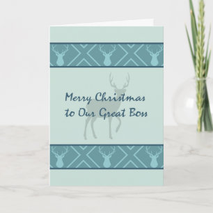 Carte de Noël pour un excellent patron en turquois