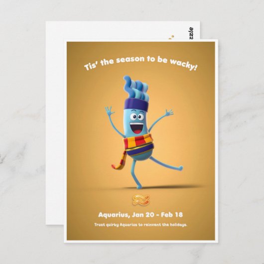 Carte de Noël pour Verseau (Devant / Derrière)