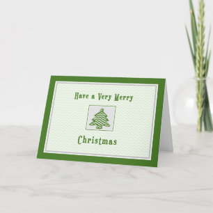 Carte de Noël pour voisin Chevron rayures arbre