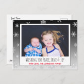 Carte de Noël pour vous souhaiter la paix, l'amour (Devant / Derrière)