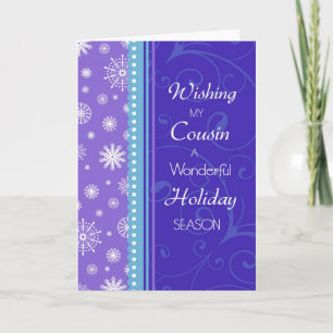 Carte de Noël Pousin de neige pourpre
