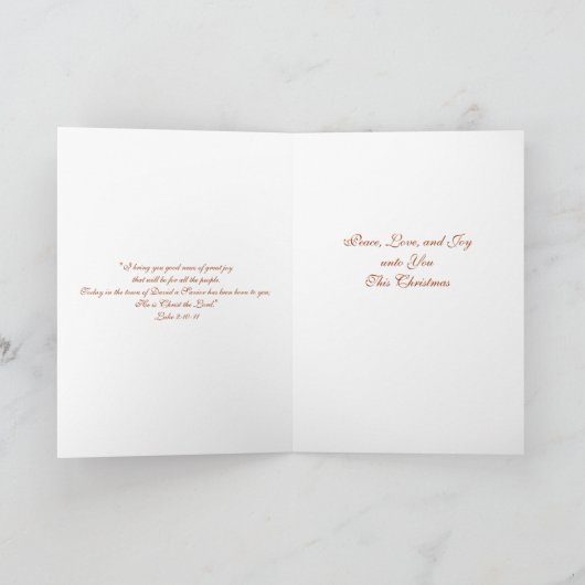 Carte de Noël primitive d'ange d'écriture sainte (Intérieur)