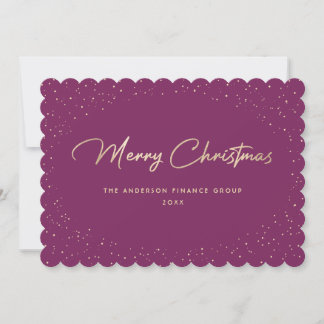 Carte de Noël professionnelle Elegant Plum Gold
