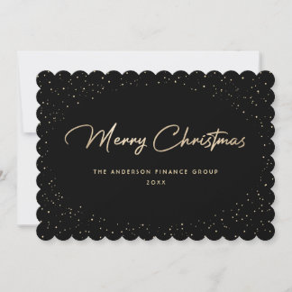 Carte de Noël professionnelle élégante noir or