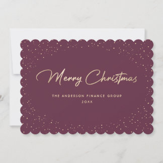 Carte de Noël professionnelle élégante violet or