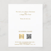 Carte de Noël professionnelle QR en or géométrique (Dos)