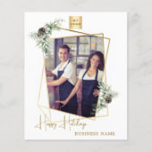 Carte de Noël professionnelle QR en or géométrique (Devant)