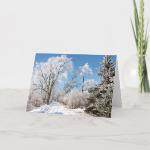 Carte de Noël promenade au pays des merveilles de
